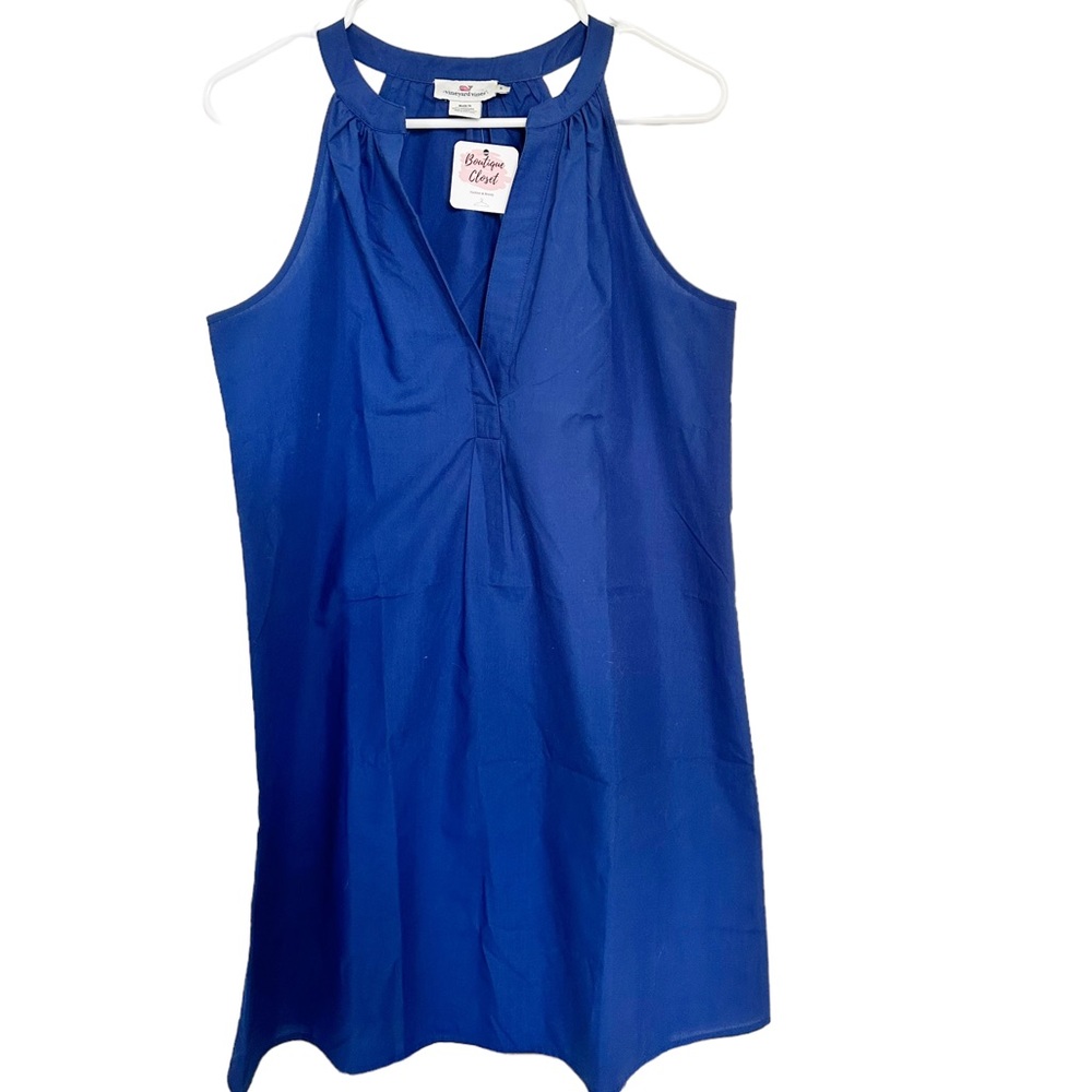 Vineyard Vines Blue Halter Sleeveless Tunic Sleeveless Dress Size Small - Picture 2 of 5